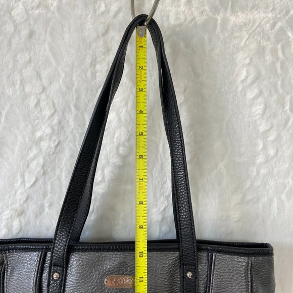 Chaps Pebble Gunmetal texture Shoulder Bag soft Classic Look - Picture 8 of 10